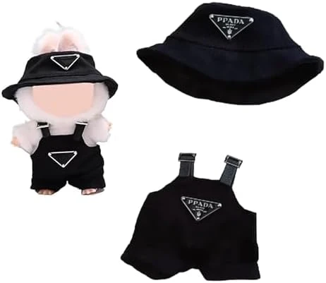 Clothes For Labubu(NO Doll) , Hat & Overalls Set For Labubu Clothes 15cm/17cm Doll Accessories Suit, Doll Outfit Stylish Doll Clothes For Doll (Black) 5 Clothes For Labubu(NO Doll) , Hat & Overalls Set For Labubu Clothes 15cm/17cm Doll Accessories Suit, Doll Outfit Stylish Doll Clothes For Doll (Black) - Image 5