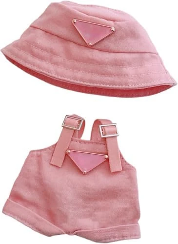 Clothes For Doll(NO Doll) - Hat & Overalls Set , Premium Outfit With Accessories, Stylish Clothes For Doll (Style Pink) 8 Clothes For Doll(NO Doll) - Hat & Overalls Set , Premium Outfit With Accessories, Stylish Clothes For Doll (Style Pink) - Image 8