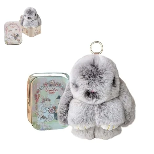 Bunnylulu Keychain With Box, Bunny Keychain With Tin, BunnyCute Plush Key Chain