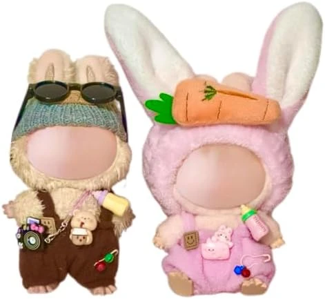 Clothes For 17cm Doll Accessories,Outfits For Labubu,Knit Black And White Sweaters, Beanie Hats And Sunglasses,2 Sets No Doll 12 Clothes For 17cm Doll Accessories,Outfits For Labubu,Knit Black And White Sweaters, Beanie Hats And Sunglasses,2 Sets No Doll - Image 12