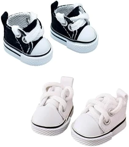 Mini Doll Shoes, 1 Pair Cute Lace Up Canvas Sneakers Compatible For 17cm/15cm Doll Shoes Toy Outfit Accessories(Black) 13 Mini Doll Shoes, 1 Pair Cute Lace Up Canvas Sneakers Compatible For 17cm/15cm Doll Shoes Toy Outfit Accessories(Black) - Image 13