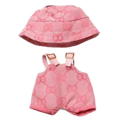 17cm Clothes Set(NO Doll),Hat & Overalls Set For 17cm Accessories Suit,Stylish Adorable Dolls Clothes Accessories,Cute Clothes For Dress Up Unique Style (Style B)