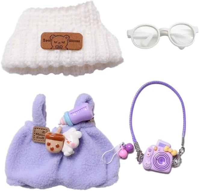 Clothes For 17cm Doll Accessories,Outfits For Labubu,Knit Black And White Sweaters, Beanie Hats And Sunglasses,2 Sets No Doll 8 Clothes For 17cm Doll Accessories,Outfits For Labubu,Knit Black And White Sweaters, Beanie Hats And Sunglasses,2 Sets No Doll - Image 8
