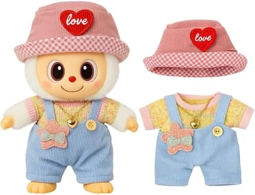 Blue Plaid Plush Doll Clothes For 17cm/6.69in – Headphones, Hoodie, Jacket, Pants & Shoes – Removable Costume (Fit For Labubu Doll Not Included) 8 Blue Plaid Plush Doll Clothes For 17cm/6.69in – Headphones, Hoodie, Jacket, Pants & Shoes – Removable Costume (Fit For Labubu Doll Not Included) - Image 8