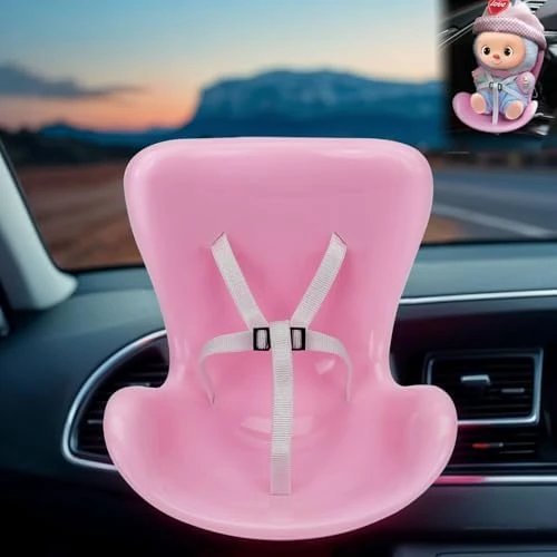 Doll Car Seat Compatible With Labubu, Vent Clip For 10-17cm Blind Box Toys, Secure Doll Seat With Adjustable Safety Strap & Airflow-Friendly Design, Car Decor (Doll Not Included)(Black) 8 Doll Car Seat Compatible With Labubu, Vent Clip For 10-17cm Blind Box Toys, Secure Doll Seat With Adjustable Safety Strap & Airflow-Friendly Design, Car Decor (Doll Not Included)(Black) - Image 8