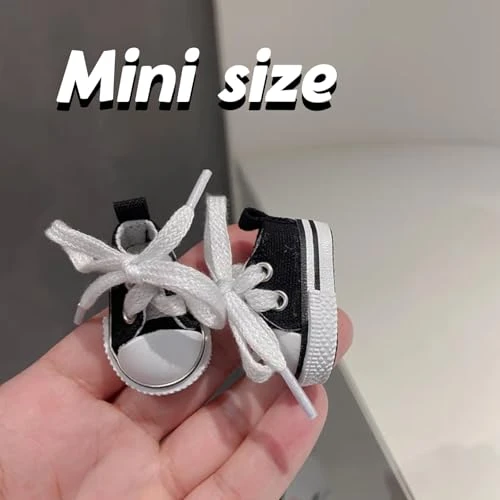 Mini Doll Shoes, 1 Pair Cute Lace Up Canvas Sneakers Compatible For 17cm/15cm Doll Shoes Toy Outfit Accessories(Black) 3 Mini Doll Shoes, 1 Pair Cute Lace Up Canvas Sneakers Compatible For 17cm/15cm Doll Shoes Toy Outfit Accessories(Black) - Image 3