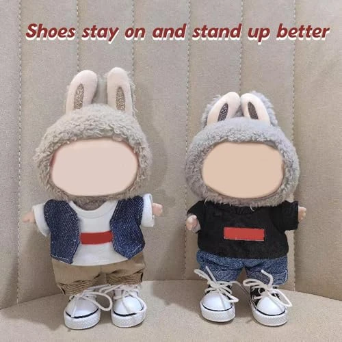 Mini Doll Shoes, 1 Pair Cute Lace Up Canvas Sneakers Compatible For 17cm/15cm Doll Shoes Toy Outfit Accessories(Black) 5 Mini Doll Shoes, 1 Pair Cute Lace Up Canvas Sneakers Compatible For 17cm/15cm Doll Shoes Toy Outfit Accessories(Black) - Image 5