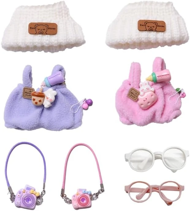 Clothes For 17cm Doll Accessories,Outfits For Labubu,Knit Black And White Sweaters, Beanie Hats And Sunglasses,2 Sets No Doll 13 Clothes For 17cm Doll Accessories,Outfits For Labubu,Knit Black And White Sweaters, Beanie Hats And Sunglasses,2 Sets No Doll - Image 13
